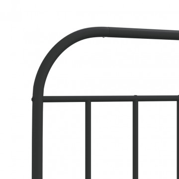 Tăblie de pat metalică, negru, 90 cm - Img 4