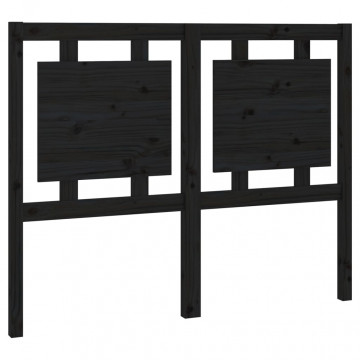 Tăblie de pat, negru, 125,5x4x100 cm, lemn masiv de pin - Img 2