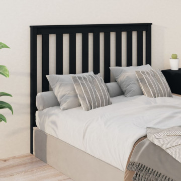 Tăblie de pat, negru, 126x6x101 cm, lemn masiv de pin - Img 1