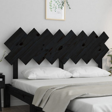 Tăblie de pat, negru, 159,5x3x80,5 cm, lemn masiv de pin - Img 3