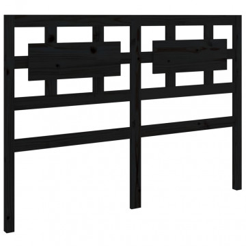Tăblie de pat, negru, 205,5x4x100 cm, lemn masiv de pin - Img 2