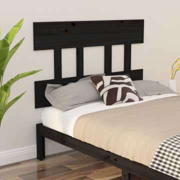 Tăblie de pat, negru, 93,5x3x81 cm, lemn masiv de pin - Img 4