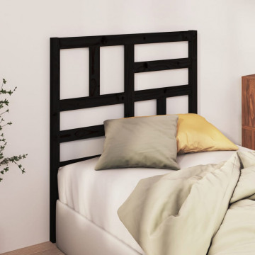 Tăblie de pat, negru, 96x4x104 cm, lemn masiv de pin - Img 3