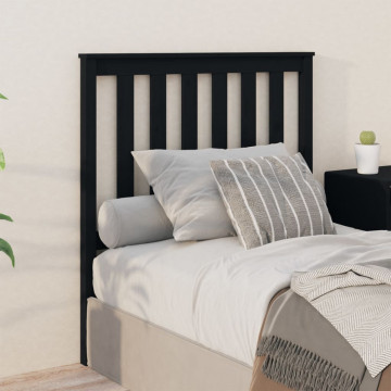Tăblie de pat, negru, 96x6x101 cm, lemn masiv de pin - Img 1