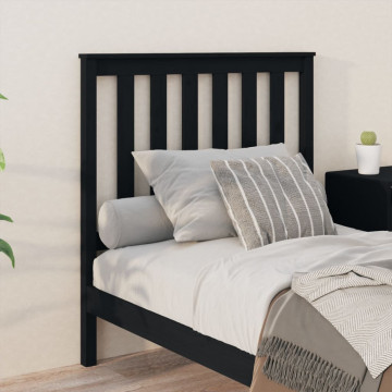 Tăblie de pat, negru, 96x6x101 cm, lemn masiv de pin - Img 3