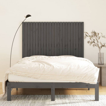 Tăblie de pat pentru perete, gri, 146,5x3x110 cm lemn masiv pin - Img 3
