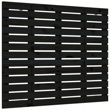 Tăblie de pat pentru perete, negru 126x3x91,5 cm lemn masiv pin - Img 2