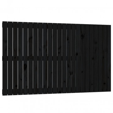 Tăblie de pat pentru perete, negru, 147x3x90 cm, lemn masiv pin - Img 2