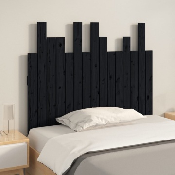Tăblie de pat pentru perete, negru, 95,5x3x80 cm lemn masiv pin - Img 3