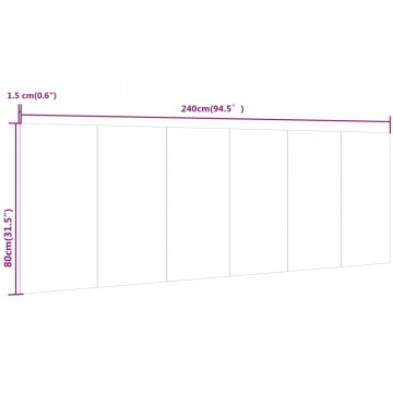 Tăblie de pat,perete,stejar Sonoma,240x1,5x80 cm,lemn prelucrat - Img 6