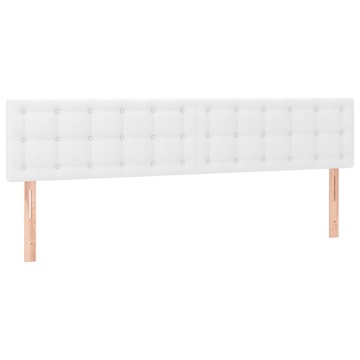 Tăblii de pat, 2 buc, alb, 80x5x78/88 cm, piele ecologică - Img 2