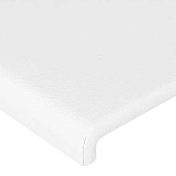 Tăblii de pat, 2 buc, alb, 90x5x78/88 cm, piele ecologică - Img 4