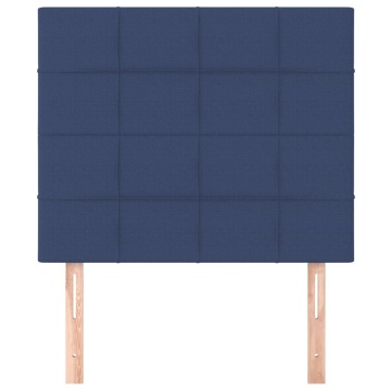 Tăblii de pat, 2 buc, albastru, 100x5x78/88 cm, textil - Img 3