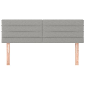 Tăblii de pat, 2 buc., gri deschis, 72x5x78/88 cm, textil - Img 3