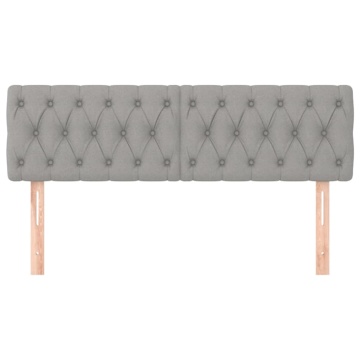 Tăblii de pat, 2 buc, gri deschis, 72x7x78/88 cm, textil - Img 3