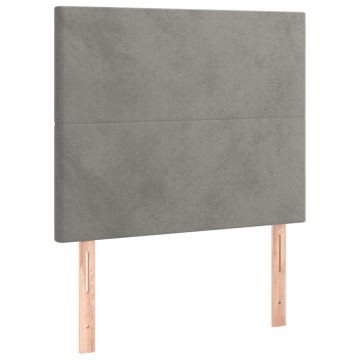 Tăblii de pat, 2 buc, gri deschis, 80x5x78/88 cm, catifea - Img 2