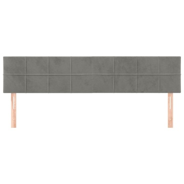 Tăblii de pat, 2 buc, gri deschis, 80x5x78/88 cm, catifea - Img 3