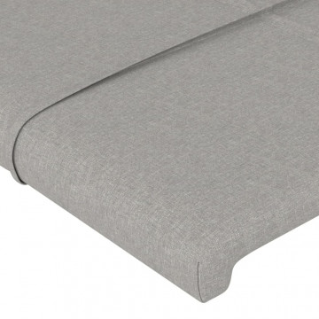 Tăblii de pat, 2 buc, gri deschis, 90x5x78/88 cm, textil - Img 4