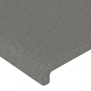 Tăblii de pat, 2 buc., gri închis, 72x5x78/88 cm, textil - Img 4