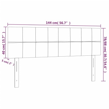 Tăblii de pat, 2 buc., gri taupe, 72x5x78/88 cm, textil - Img 7