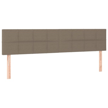 Tăblii de pat, 2 buc, gri taupe, 90x5x78/88 cm, textil - Img 2