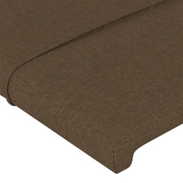 Tăblii de pat, 2 buc, maro închis, 100x5x78/88 cm, textil - Img 4