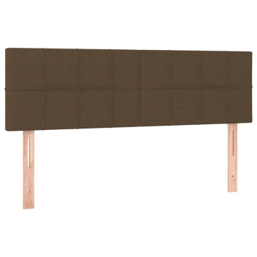 Tăblii de pat, 2 buc., maro închis, 72x5x78/88 cm, textil - Img 2