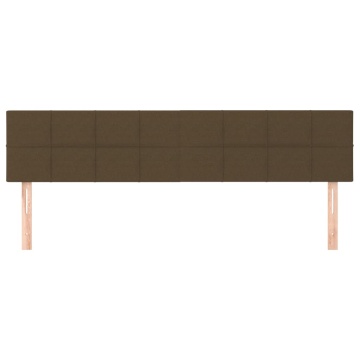 Tăblii de pat, 2 buc, maro închis, 80x5x78/88 cm, textil - Img 3