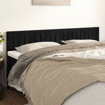 Tăblii de pat, 2 buc, negru, 100x5x78/88 cm, catifea - Img 1