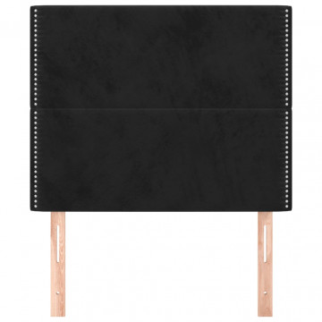 Tăblii de pat, 2 buc, negru, 100x5x78/88 cm, catifea - Img 3