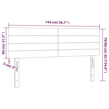Tăblii de pat, 2 buc., negru, 72x5x78/88 cm, catifea - Img 7