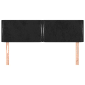 Tăblii de pat, 2 buc., negru, 72x5x78/88 cm, catifea - Img 3