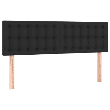 Tăblii de pat, 2 buc., negru, 72x5x78/88 cm, piele ecologică - Img 2