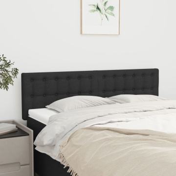 Tăblii de pat, 2 buc., negru, 72x5x78/88 cm, textil - Img 1