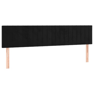 Tăblii de pat, 2 buc, negru, 80x5x78/88 cm, catifea - Img 2