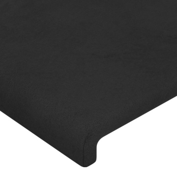 Tăblii de pat, 2 buc, negru, 90x5x78/88 cm, catifea - Img 4