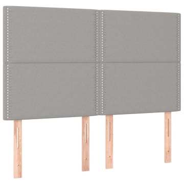 Tăblii de pat, 4 buc, gri deschis, 72x5x78/88 cm, textil - Img 2