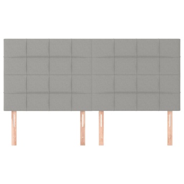 Tăblii de pat, 4 buc, gri deschis, 80x5x78/88 cm, textil - Img 3