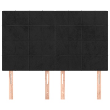 Tăblii de pat, 4 buc, negru, 72x5x78/88 cm, catifea - Img 3