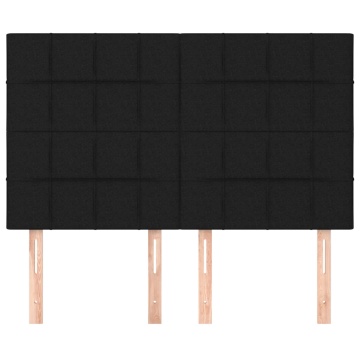 Tăblii de pat, 4 buc, negru, 72x5x78/88 cm, textil - Img 3