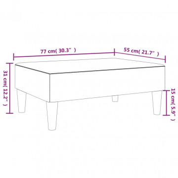 Taburet, gri deschis, 77x55x31 cm, catifea - Img 7