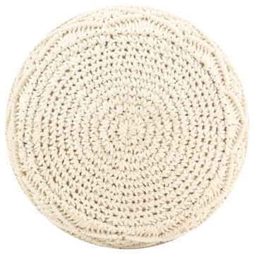 Taburet puf macrame lucrat manual, 45 x 30 cm, bumbac - Img 2