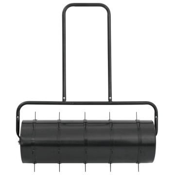 Tăvălug gazon de grădină cleme de aerisire negru 63 L fier/oțel - Img 2