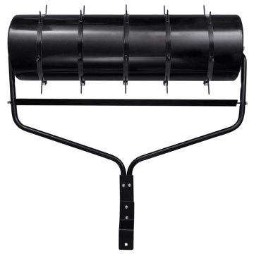 Tăvălug gazon de grădină, cleme de aerisire, negru, 63 L, fier - Img 2
