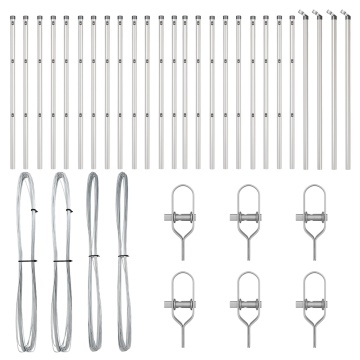 Țevi de gard 26 buc Ø32 mm 80 cm Oțel galvanizat - Img 2