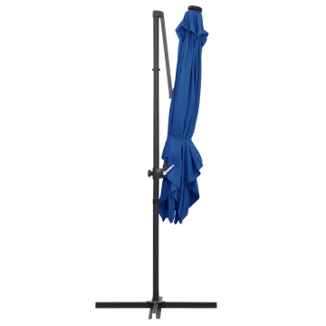 Umbrelă consolă cu LED, stâlp din oțel albastru azur 250x250 cm - Img 8