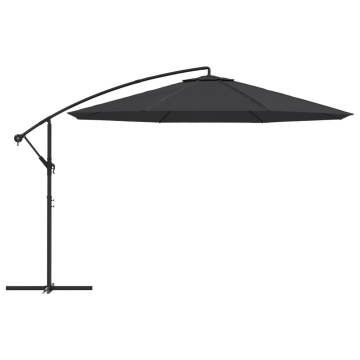 Umbrelă consolă de grădină cu stâlp din aluminiu, negru, 350 cm - Img 3