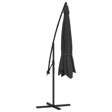 Umbrelă consolă de grădină cu stâlp din aluminiu, negru, 350 cm - Img 5
