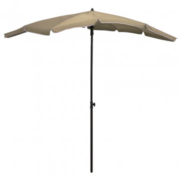 Umbrelă de grădină cu stâlp, gri taupe, 200x130 cm - Img 1