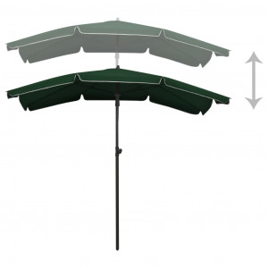 Umbrelă de grădină cu stâlp, verde, 200x130 cm - Img 6